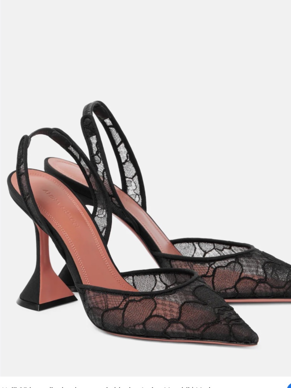 AMINA MUADDI Holli corded lace slingback pumps